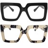 Onrtry Oversized Square Blue Light Glasses for Women Men Thick