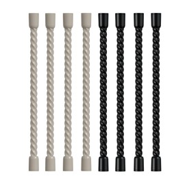 8PCS Silicone Cable Ties 4 Inch Reusable Twist Ties Steel-Core Cable Tie Straps Organizer All Purpose Bendable Cord Tie for Indoor Outdoor Bundling Holding Securing and Wrapping (Black White)