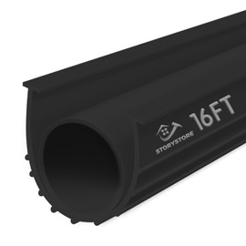 Garage Door Seals Bottom Rubber with Pre-drilled Aluminum Track Retainer Base Kit,Heavy-Duty U Shape + O Ring Combination Weather Stripping Sesl Kit for Garage Door (Black-U+O, 16Ft)