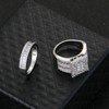 Square Statement Bridal Sets - Two Rings Cubic Zirconia CZ