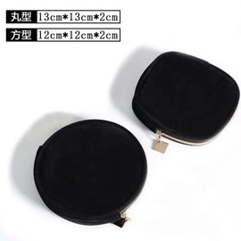 Fuyunohi Makeup Pouch, Mini Accessory Case, Makeup Pouch, Compact, Ultra Lightweight, Black, Ponytail, Fashion.., black-square