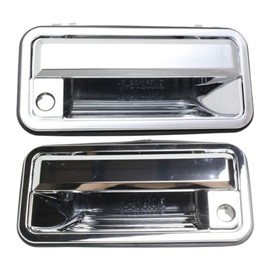 KarParts360 for Chevy C1500 1988-1999 Exterior Door Handle Driver and Passenger Side | Pair | Front | All Chrome | Plastic | with Key Hole | Base/All Submodels