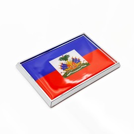 Perdecor Haiti Flag Sticker Emblem Haitian Decal Car Chrome Flags, 2 Pack, 3 x 2 inches