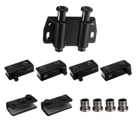 uxcell Glass Door Hinge, 1 Set - Stainless Steel Magnetic Catch Latches and Glass Clamps for Double Door, for Cupboard Showcase Glass Door Swinging (Black)