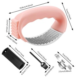 Emwel Ginger Garlic Press Rocker - Free with Orange Peeler Stainless Steel Ginger Garlic Press Professional Garlic Press and Stainless Steel Orange Peeler Set