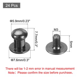 QUARKZMAN Pack of 24 Mini Drawer Knobs 5.9 mm x 7.6 mm Vintage Antique Furniture Knobs Round Drawer Handles with Screws Cabinet Door Knobs for Cupboards Drawer Jewellery Box Chest of Drawers Grey