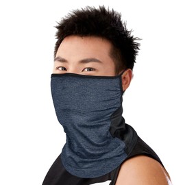 AutoGo Face Cover, UV Protection, Made in Japan, UPF 50+, Sun Protection, Sweat Absorbent, Quick Drying, Color Selectable, multicolor (blue / gray)