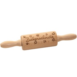 Spruchreif Children's rolling pin with engraving, rolling pin for children, baking, cookie rolling pin as baking accessories, wooden baking roll
