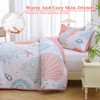 Heymybed Coastal Quilt Set King Size Beach Coverlet Pink Starfish