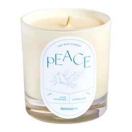 Wish Candle Peace by Birthdate Co. | Scented Candle w/Stone Crystal | All-Natural Soy & Coconut Wax Blend | Birthday Gift for Women & Men, Long Burn Time of 45-55 Hours, Made in USA | 8.5 oz