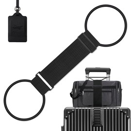 ZXZone Suitcase Belt + Luggage Tag, Luggage Fastening Belt, Elastic Fastening Belt for Overseas Travel, Convenient Goods, Luggage Tag, Name Tag, Adjustable Length, Bag Fastening Belt, Lightweight,