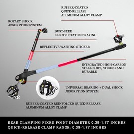 Bike Trailer Connector, Portable Folding Bicycle Trailer with Quick Release Clamps for Rear Carrier and Garden Cart,eBikes Cargo Trailer for Camping