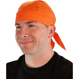 Sparkling EARTH Skull Cap Biker Caps Headwraps Doo Rags - Neon Safety Orange