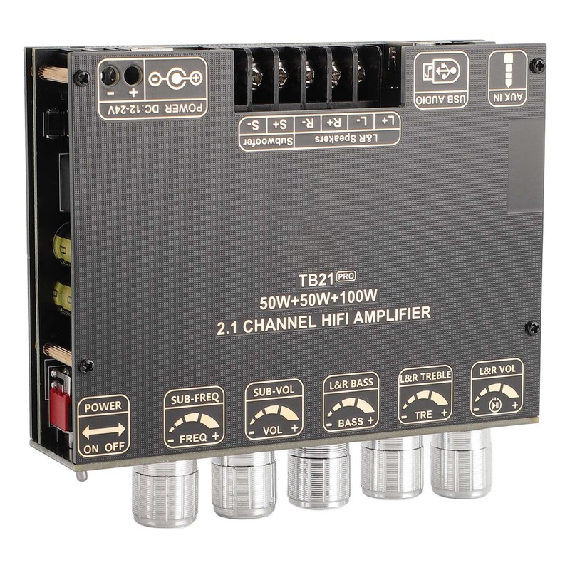 2.1 Channel Bluetooth Power Amplifier Board 50Wx2 Plus 100W Interference