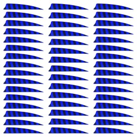 MECCANIXITY Arrow Vanes Arrow Fletching 4" Shield Shape Turkey Feathers for Hunting DIY Shooting(Dark Blue, Pack of 50)