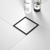 Bernkot Square Shower Drain 4", Brushed Floor Drain with Tiled