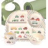 kids bamboo dinnerware set, Toddlers Bamboo Tableware set 8 pcs,