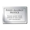 Food Allergy Sign Notice Allergen A5 Silver 210 x 148mm