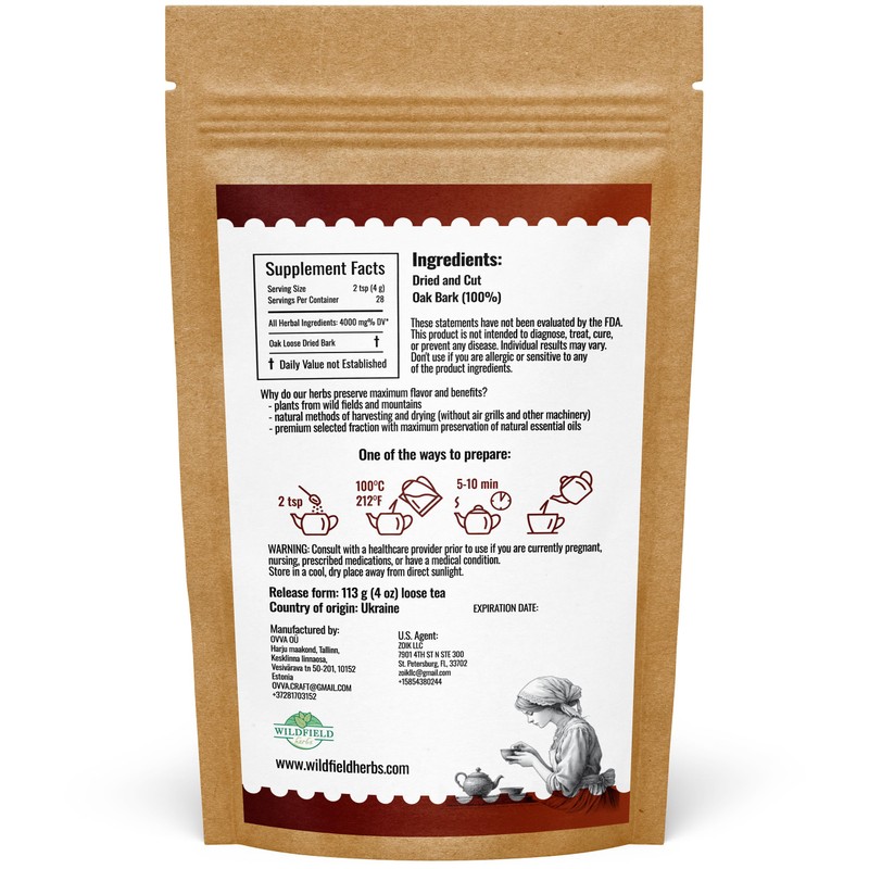 4 oz. Oak Bark Tea Tree Bark Herbs Сascara (Cortex