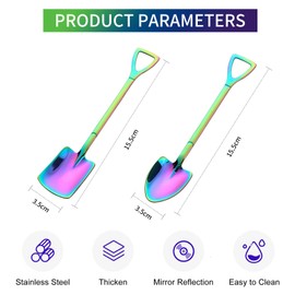 XTUDOU Pack of 32 Coffee Spoons, Stainless Steel Shovel Shape Tea Coffee Sugar Spoons, Pointed Spoons, Dessert Spoons, Teaspoons, Spade Spoons, Stainless Steel, Suitable for Coffee at Home, Tea Houses