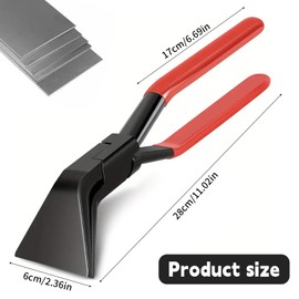 Falzzange 45°, Hand Abkantzange Blechzange Breit 60 mm mit Rutschfestem Griff Blechbiegezange Gesamtlänge 280 mm Dachdecker Werkzeug zum Biegen und Glätten von Blechen (Rot)