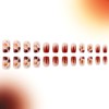 Autumn Press on Nails Medium Square Fake Nails Red French
