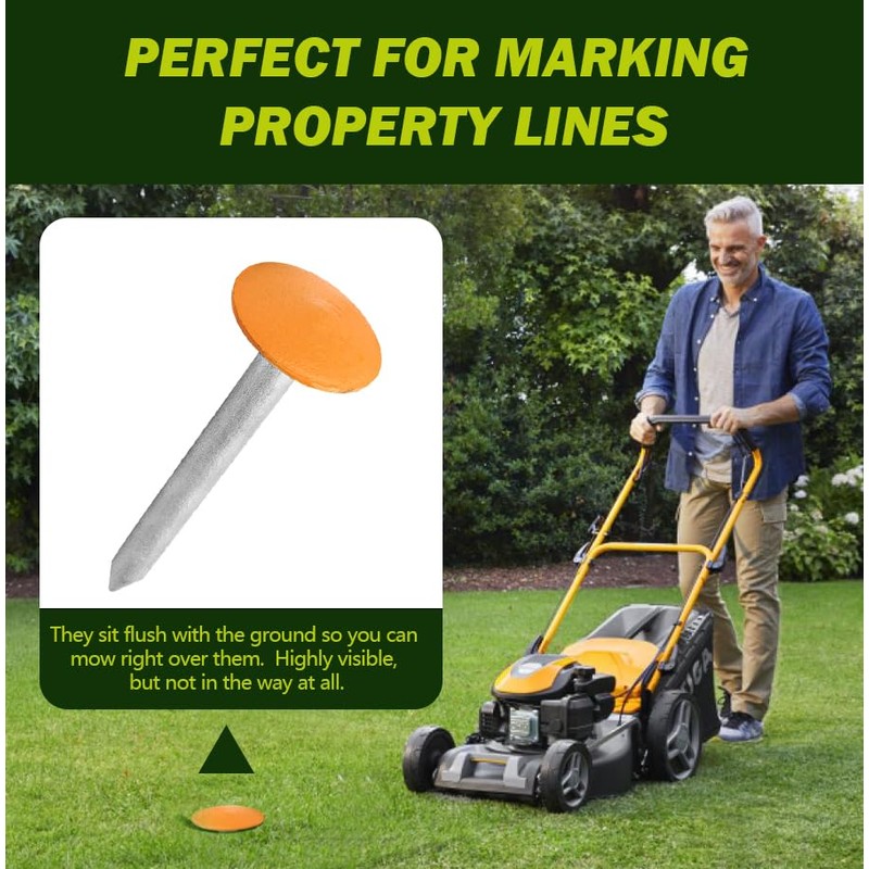 Survey Stakes Galvanized Steel Property Markers, Heavy Duty Survey Markers,