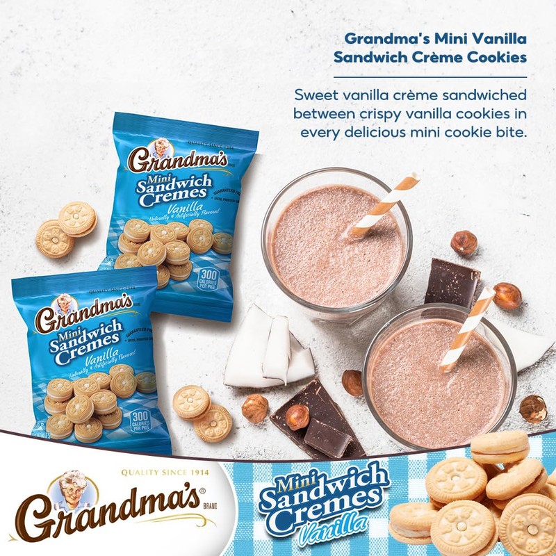 Grandma's Homestyle Cookies - Mini Vanilla Sandwich Creme Bites (Pack