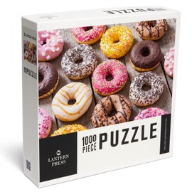 Lantern Press 1000 Piece Jigsaw Puzzle, Colorful Donuts with Sprinkles and Frosting on a Wood Table, Photography