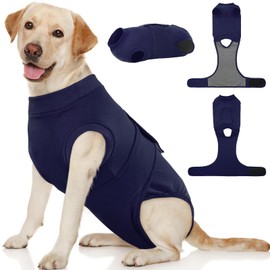 Kuoser XL Dog Surgery Recovery Suit, Dog Recovery Suit Female Male Dog Surgical Recovery Vest Dog Post Surgery Body Suit Adjustable Onesies Dog Body Suit after Surgery, Blue