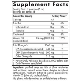 Nordic Naturals Omega-3D Lemon 237Ml Fish Oils