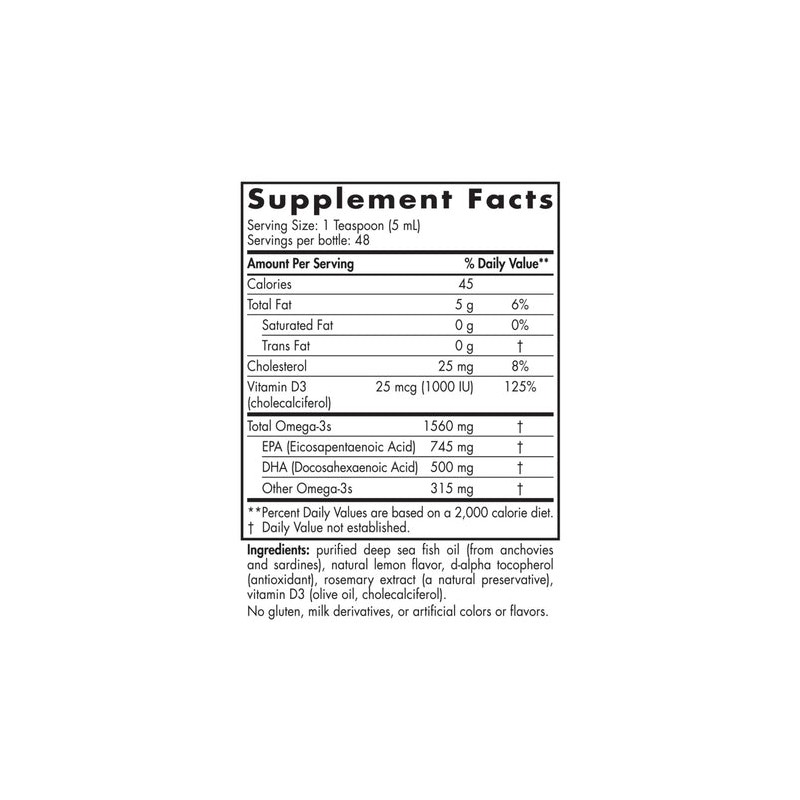 Nordic Naturals Omega-3D Lemon 237Ml Fish Oils