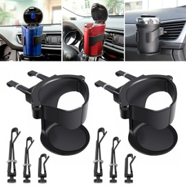 Auto Getränkehalter 2 Stück Becherhalter Auto, Lüftungshalterung, Universell Verstellbarer Auto-Belüftungs Flaschenhalter für Kaffeebecher, Getränkedose und Aschenbecher