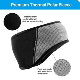 ROCKBROS Headband Cycling Cap Protector Warm Fleece Ear Warmer Sweatband Reflective Stretchy Cycle Headband Runners Protecter Earmuffs Running Cycling Fitness Warm Ski Ear Band Women Men