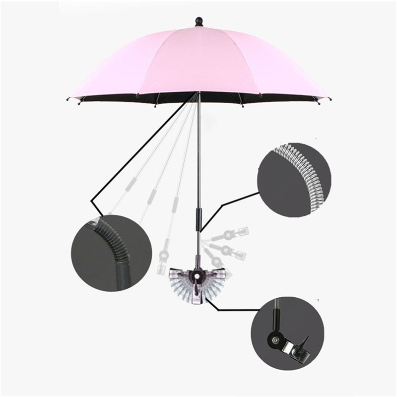 Baby Stroller Parasol UV Protection Free Rotation Detachable Universal Stroller
