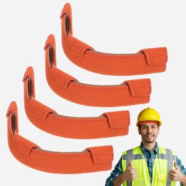 ElevateTech 4Pcs Hard Hat Liner Sweatband, Sweat Absorbing Towel Slinging Helmet Accessories Washable Snap Button Lightweight Reusable Suitable Construction Sports (Orange)