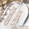 TUCOMO Correa de reloj de silicona grabada floral compatible con