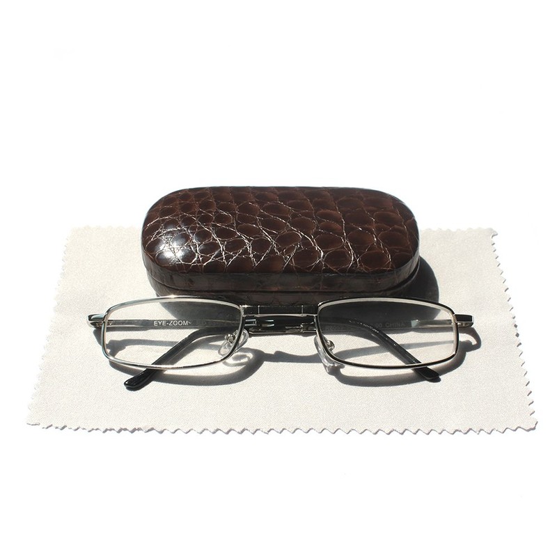 Metal Folding Reading Glasses with Case Slim Stylish Compact Folding