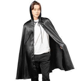 Clearstone Men's Cosplay Halloween Black Cloak Unisex Black