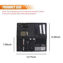 ZIMISI Tactical Molle Car Visor Organizer, 600D Oxford Cloth Truck Visor Molle Panel Sunshade Storage Pouch Holder with Multi-Pocket, Tactical Gear Car Sun Visor Organizer for Most Cars (Black)