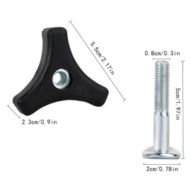TRKETK 4 Pcs Lawn Mower Handle Knobs Nut Bolt, Universal Plastic Lawnmower Wing Nut and Triple Angle Mower Handle Bolts Lawn Mower Parts & Accessories for Most Lawnmower Handle Parts Garden Tools