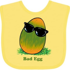 inktastic Easter Green and Yellow Bad Egg with Sunglasses Baby Bib Banana 3a796