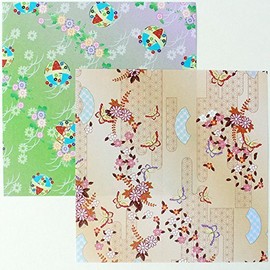 Chiyogami Japanese Fancy Paper, 5.9 x 5.9 inches, 100 Sheets, Square, Premium Matte, Origami Paper, Crafts, Scrapbook