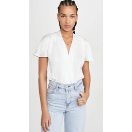 PAIGE Women's Dijon Thong Bodysuit, White, M