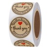 Hylabelest 1.5 Inch Round Kraft Thank You Hand Made with