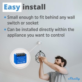 Shelly 1 Mini Gen3 | WiFi & Bluetooth Smart Switch Relay 1 Channel 8A | Home Automation | Compatible with Alexa and Google Home | iOS Android app | No hub required | Dry contacts