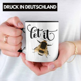 Trendation - Let It Bee Tasse Geschenk für Imker Sommer Grafik Frauen Geschenkidee Schöne Tasse (Schwarz)