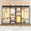 Ulif F4R Heavy Duty Clothes Rack（With Lockable Wheels ） Rolling
