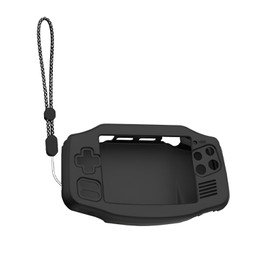 Case for Anbernic RG34xx Handheld Touchscreen Gaming Console,BOVUGAC Silicone Soft Protective Shockproof Cover with Lanyard for RG34xx Game Console-Black