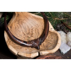 Windalf Viking Torques RAM Diameter 12.5 cm Choker Aries Head Nordic Mythology Wood, Wood